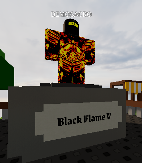Demo's statue in Brickbattle Arena